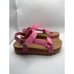 Reef Cushion Rem Hi Sandals Women 8 Pink Good Platform Strappy Cork Footbed